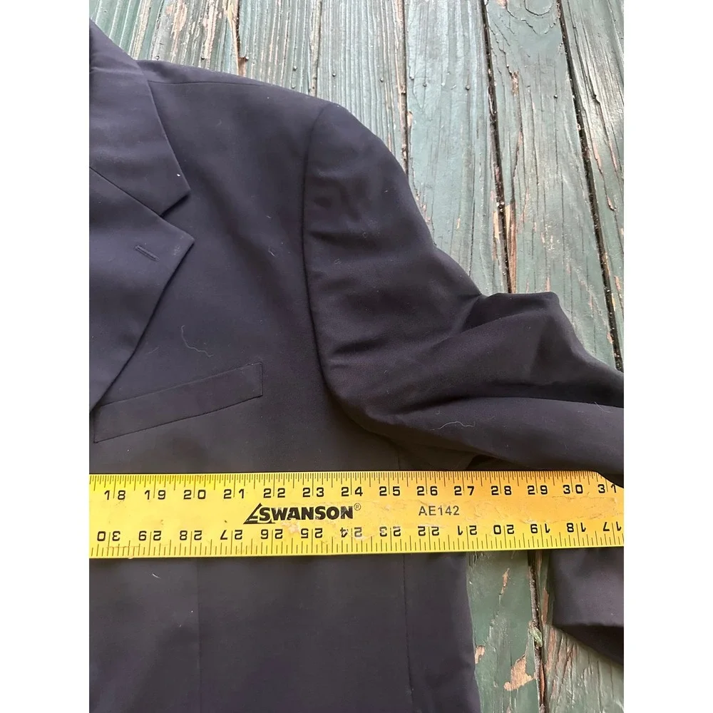 Joseph & Feiss Mens Navy Blue Blazer Gold Crest Buttons Two Button Jacket